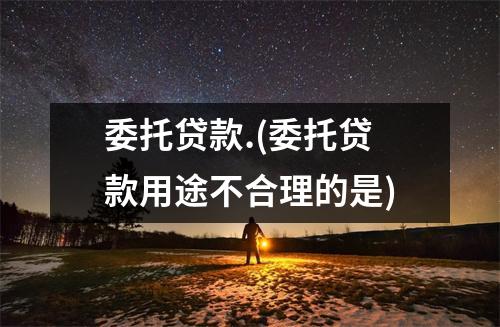 委托贷款.(委托贷款用途不合理的是)