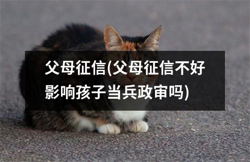 父母征信(父母征信不好影响孩子当兵政审吗)