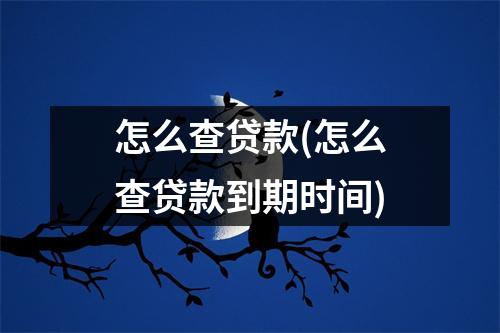 怎么查贷款(怎么查贷款到期时间)