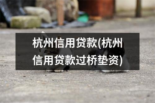 杭州信用贷款(杭州信用贷款过桥垫资)