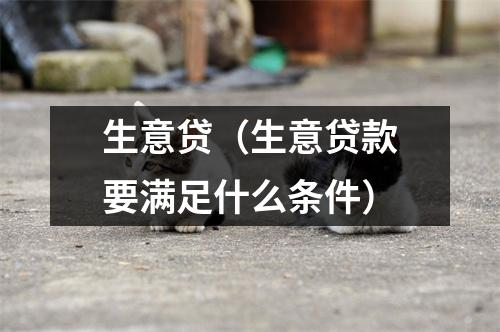 生意贷(生意贷款要满足什么条件)