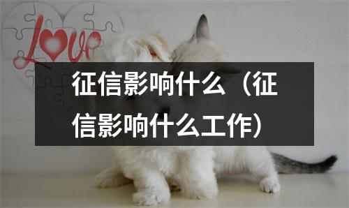 征信影响什么（征信影响什么工作）