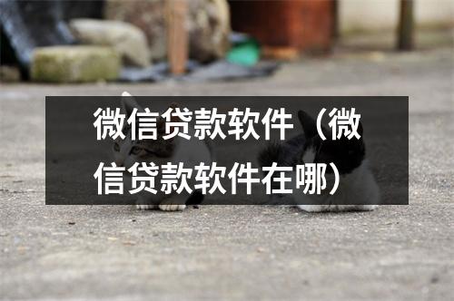 微信贷款软件(微信贷款软件在哪)