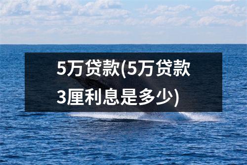 5万贷款(5万贷款3厘利息是多少)
