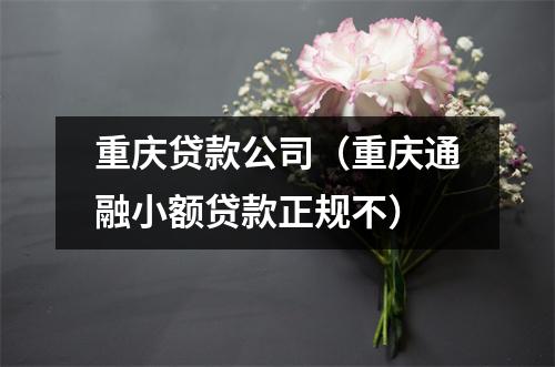 重庆贷款公司（重庆通融小额贷款正规不）