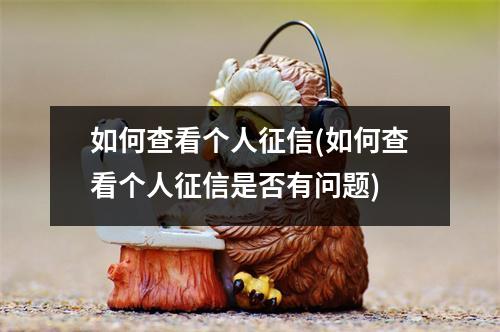 如何查看个人征信(如何查看个人征信是否有问题)