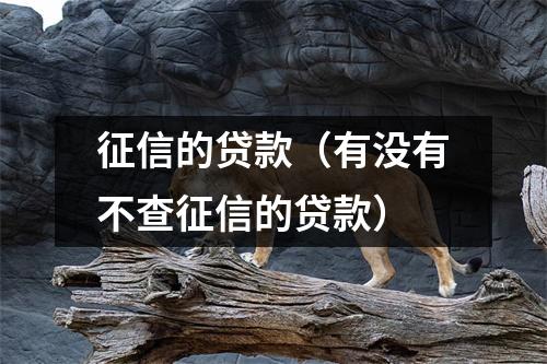 征信的贷款(有没有不查征信的贷款)