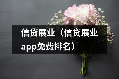 信贷展业（信贷展业app免费排名）
