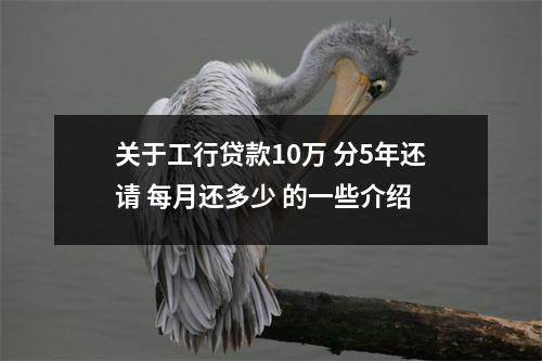 关于工行贷款10万 分5年还请 每月还多少 的一些介绍