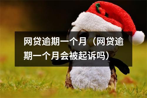 网贷逾期一个月（网贷逾期一个月会被起诉吗）
