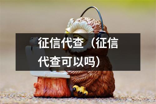 征信代查（征信代查可以吗）