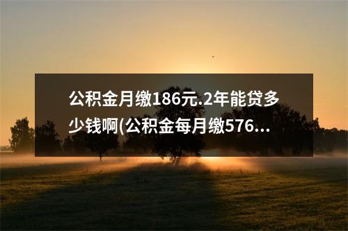 公积金月缴186元.2年能贷多少钱啊(公积金每月缴576元两年能贷多少钱)