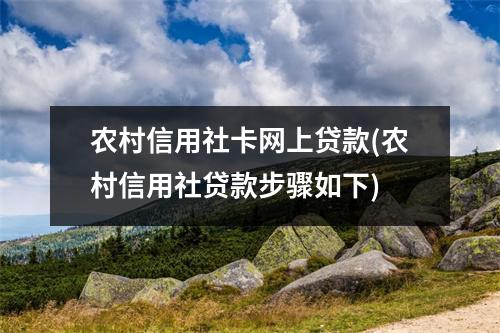 农村信用社卡网上贷款(农村信用社贷款步骤如下)
