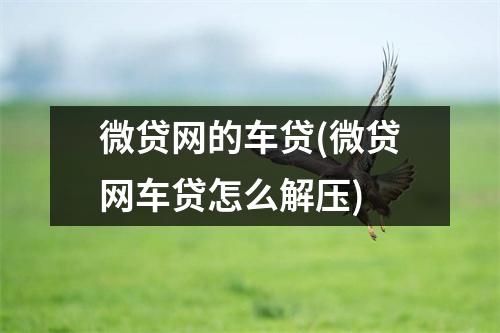 微贷网的车贷(微贷网车贷怎么解压)