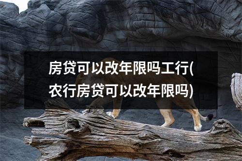 房贷可以改年限吗工行(农行房贷可以改年限吗)
