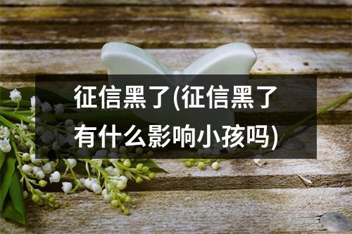 征信黑了(征信黑了有什么影响小孩吗)