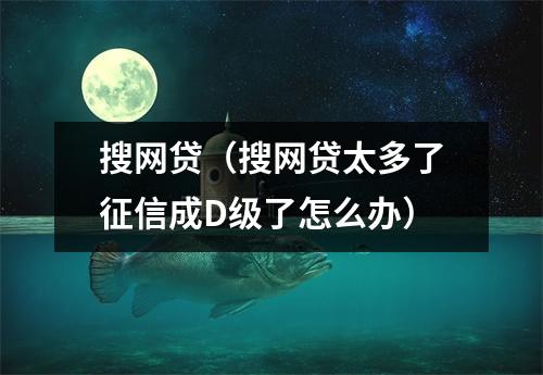 搜网贷（搜网贷太多了征信成D级了怎么办）