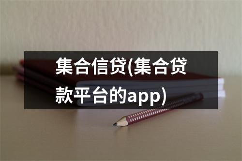 集合信贷(集合贷款平台的app)