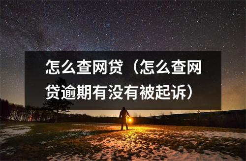 怎么查网贷（怎么查网贷逾期有没有被起诉）