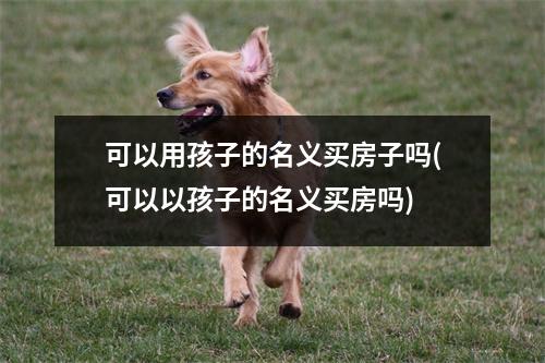 可以用孩子的名义买房子吗(可以以孩子的名义买房吗)