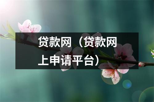 贷款网（贷款网上申请平台）