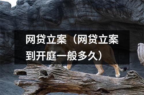 网贷立案（网贷立案到开庭一般多久）