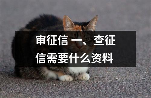 审征信 一、查征信需要什么资料