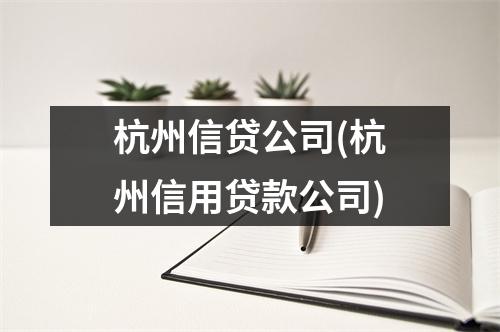 杭州信贷公司(杭州信用贷款公司)