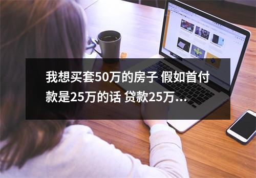 我想买套50万的房子 假如首付款是25万的话 贷款25万20年还清 月供多少。谢谢 的相关资讯