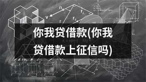 你我贷借款(你我贷借款上征信吗)