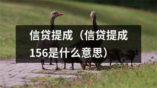 信贷提成（信贷提成156是什么意思）