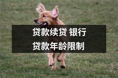贷款续贷 银行贷款年龄限制