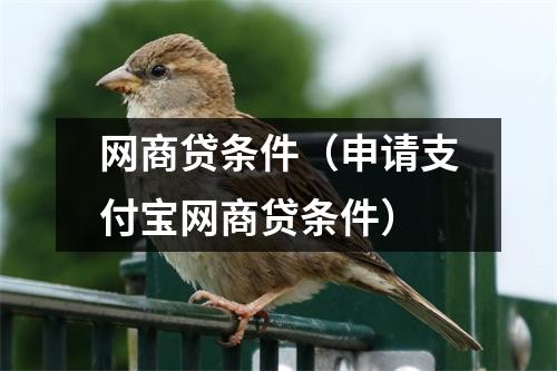 网商贷条件(申请支付宝网商贷条件)