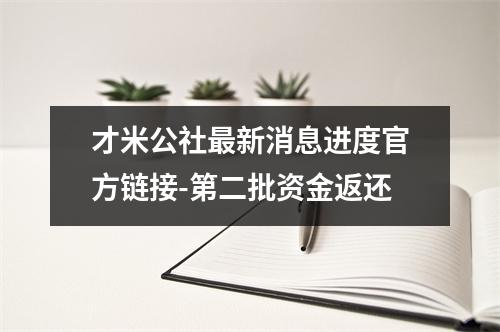 才米公社最新消息进度官方链接-第二批资金返还