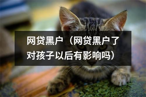 网贷黑户（网贷黑户了对孩子以后有影响吗）