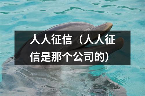 人人征信（人人征信是那个公司的）