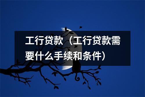 工行贷款（工行贷款需要什么手续和条件）