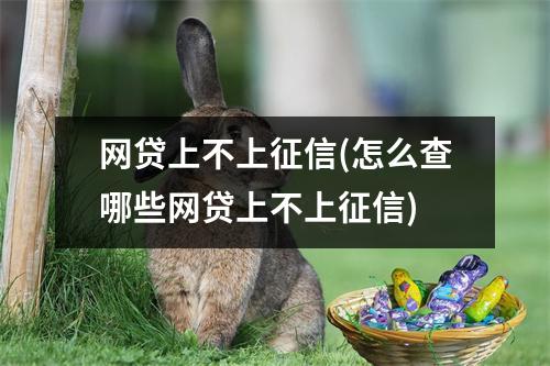 网贷上不上征信(怎么查哪些网贷上不上征信)