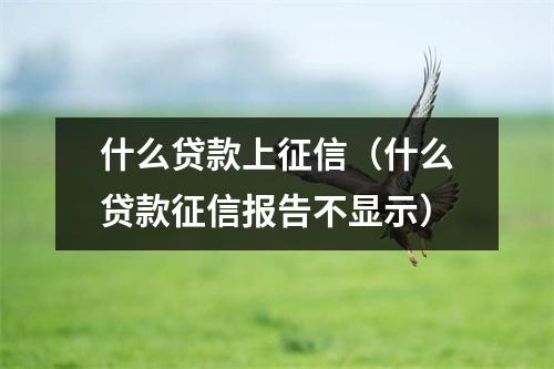 什么贷款上征信（什么贷款征信报告不显示）