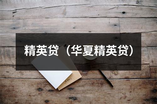 精英贷（华夏精英贷）