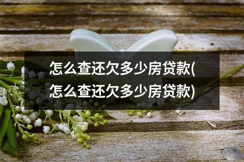 怎么查还欠多少房贷款(怎么查还欠多少房贷款)