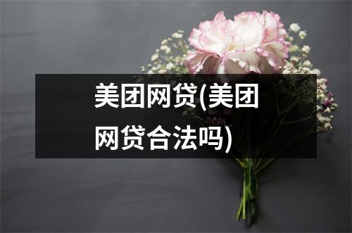 美团网贷(美团网贷合法吗)