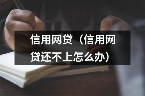 信用网贷(信用网贷还不上怎么办)