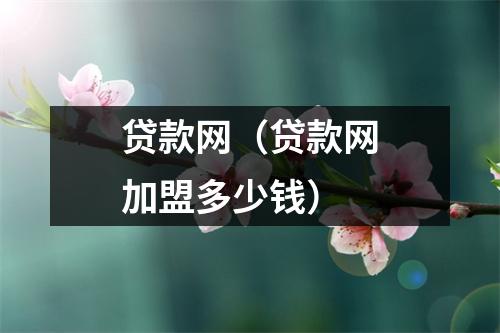 贷款网(贷款网加盟多少钱)
