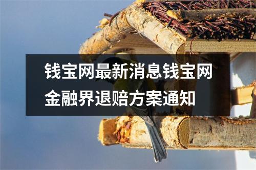 钱宝网最新消息钱宝网金融界退赔方案通知