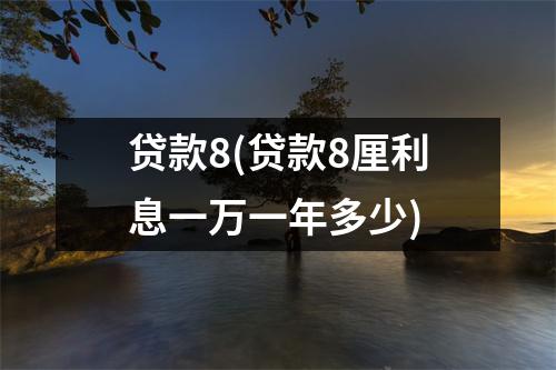 贷款8(贷款8厘利息一万一年多少)