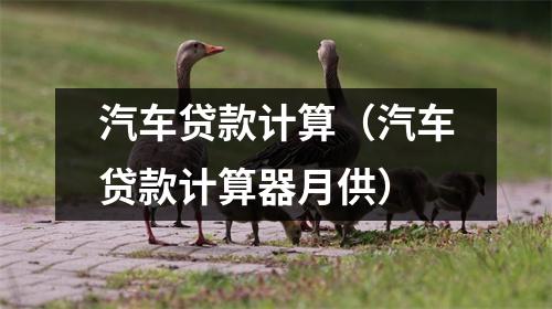 汽车贷款计算（汽车贷款计算器月供）