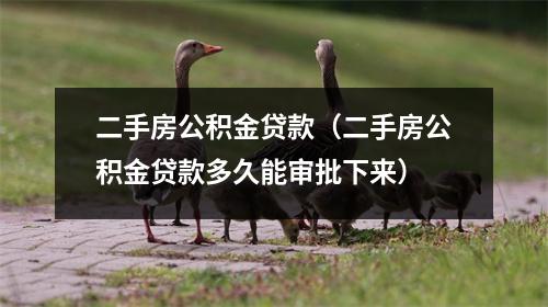 二手房公积金贷款（二手房公积金贷款多久能审批下来）