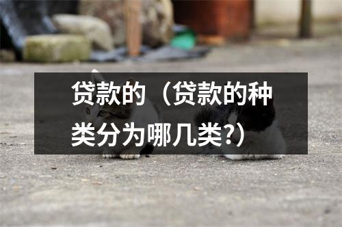 贷款的（贷款的种类分为哪几类?）