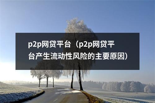 p2p网贷平台(p2p网贷平台产生流动性风险的主要原因)